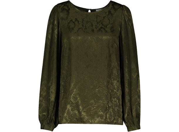 Elin Blouse Olive S EcoVero puffed shoulder blouse 