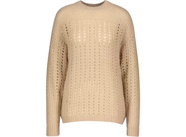 Itzel Sweater Sand XS Hole stitch mohair sweater 
