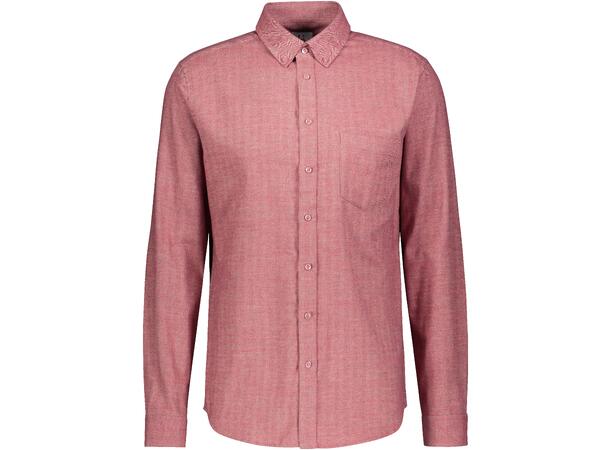 Jon Shirt Red S Brushed herringbone shirt 