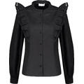 Lana Blouse Black XL Ruffle stretch-poplin blouse