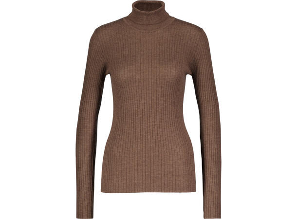 Marit Turtleneck Wood Burn XL Merino rib turtle 