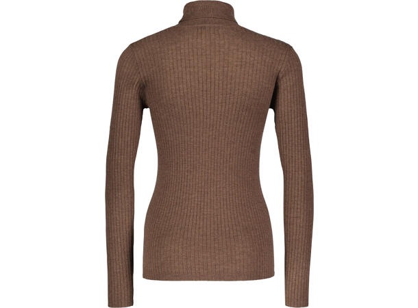 Marit Turtleneck Wood Burn XL Merino rib turtle 