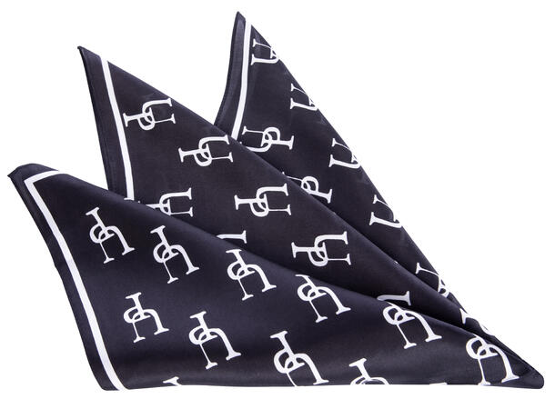 Kristiansand Scarf Black One Size Printed silk scarf 