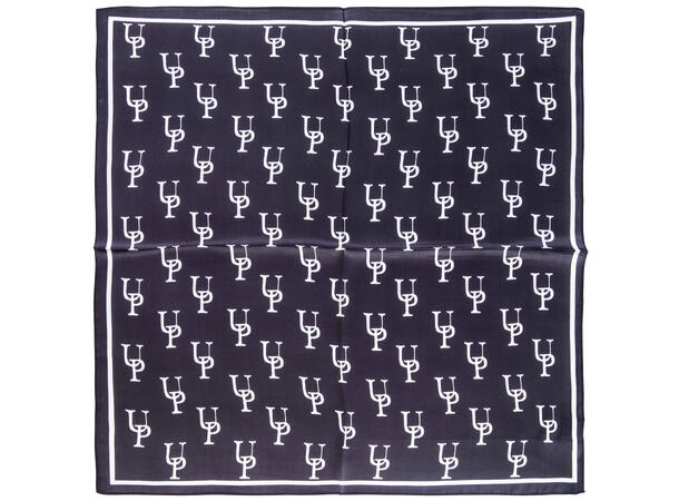 Kristiansand Scarf Black One Size Printed silk scarf 