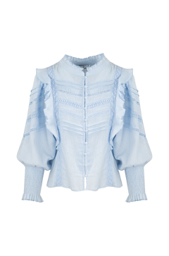 Kristy Blouse Cotton blouse with lace trim
