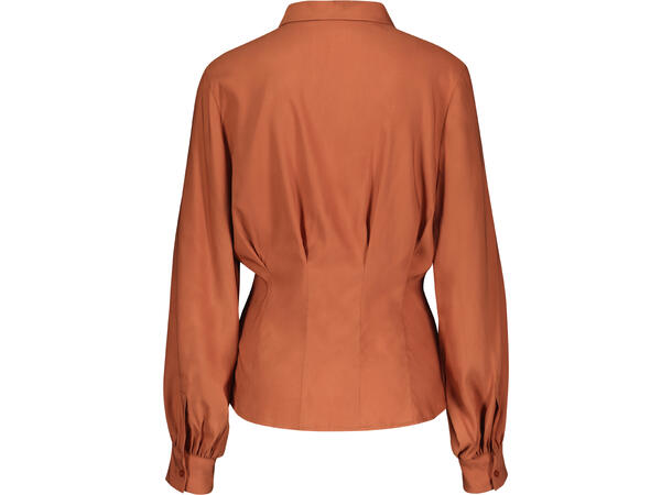 Lillith Blouse Rust M Silk touch stretch blouse 
