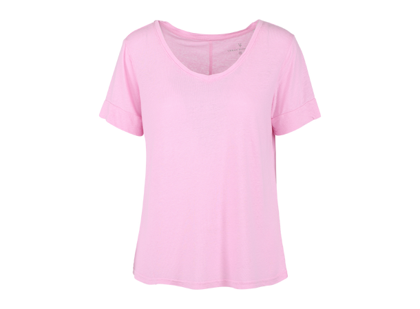 Lily V-neck Tee Pink S Linen v-neck tee 