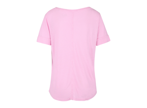 Lily V-neck Tee Pink S Linen v-neck tee 
