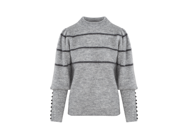 Lora Sweater Grey XS Mohair sweater with stripes 