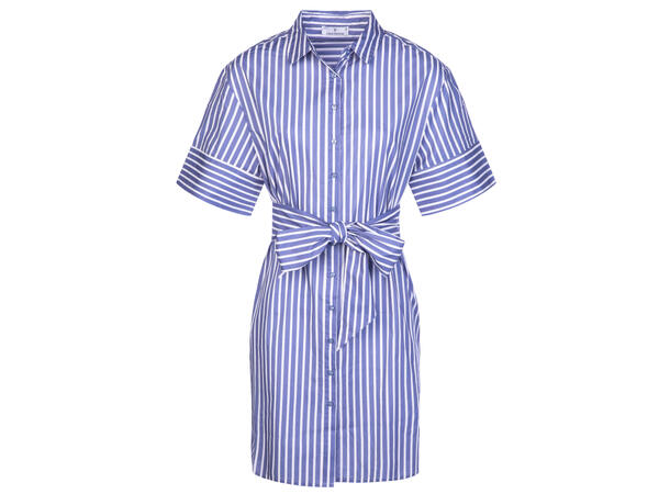 Rita Dress Blue stripe XS Striped poplin shirt dress 
