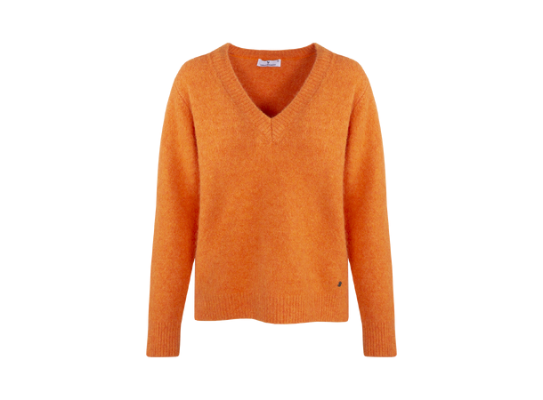 Samantha Sweater Orange Flame S V-neck alpaca sweater 