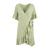 Noor Dress Green S Short linen wrap dress 