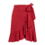 Elana Skirt Red L Linen wrap skirt 