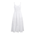 Adelen Dress White S Lace detail cotton strap dress