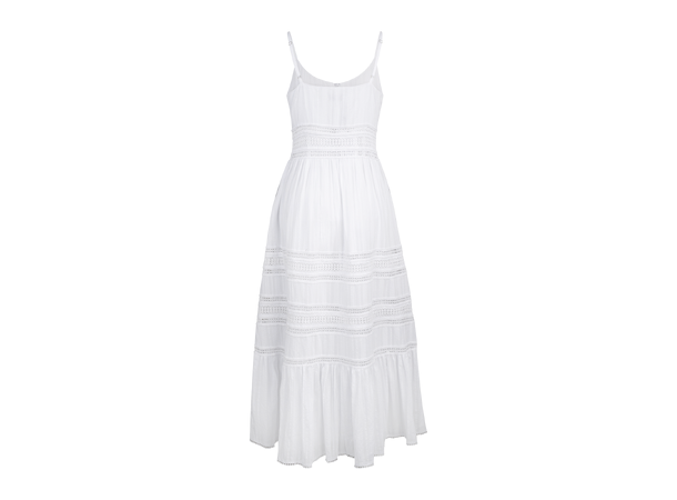 Adelen Dress White S Lace detail cotton strap dress