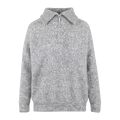 Alana Half-zip Grey Melange S Half-zip mohair sweater