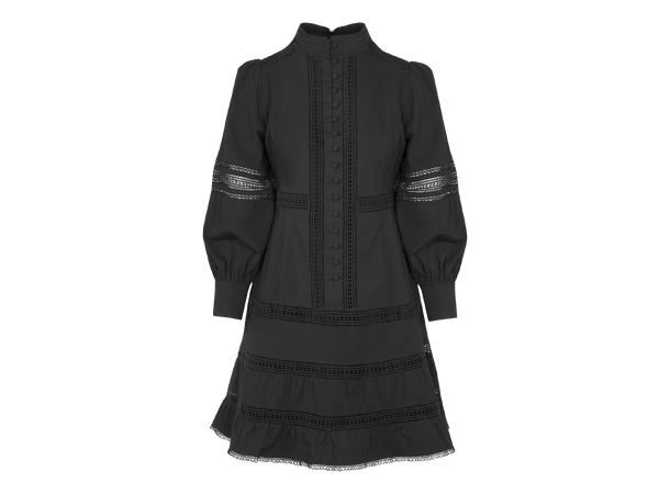 Angelica Dress Black XL Poplin dress with laces 
