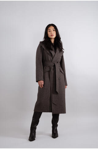 Angelina Coat Herringbone wool coat