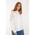 Arlene Blouse White XS Poplin lace blouse