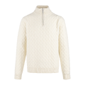 Aston Half-zip Cream XL Cable knit sweater