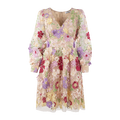 Avery Dress Spring blossoms L 3D flower mini dress