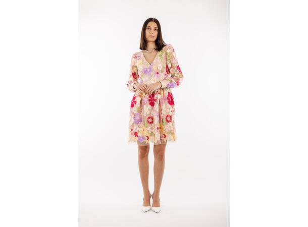 Avery Dress Spring blossoms L 3D flower mini dress 