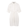 Brita Dress White L Linen shirt dress