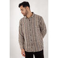 Cedrik Shirt Sand L Striped boxy shirt