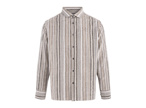 Cedrik Shirt Sand L Striped boxy shirt 