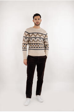 Clarence Sweater Ikat pattern r-neck