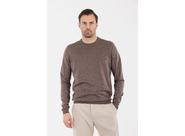 Curtis Sweater Mid Brown M Bamboo r-neck 