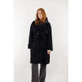 Eira Coat black S Technical trench with removable hood