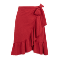 Elana Skirt Red L Linen wrap skirt
