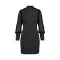 Elvira Dress Black XL Dress with houndstooth sleeves