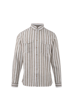 Etienne Shirt Striped cargo linen shirt