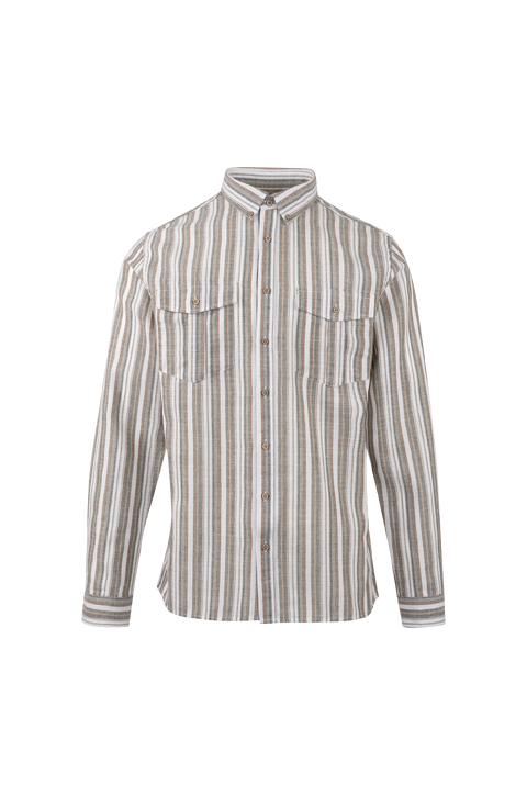 Etienne Shirt Striped cargo linen shirt