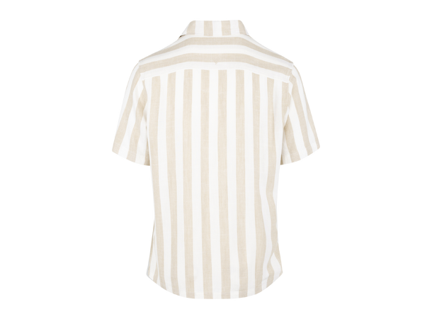 Folke Shirt Sand M Striped linen SS shirt 