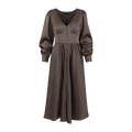 Isolde Dress Chocolate Brown M Midi satin dress