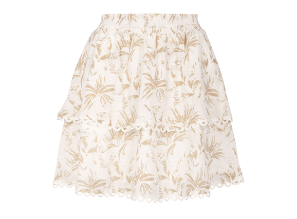 Lea Skirt Sand AOP M Mini smock print skirt 