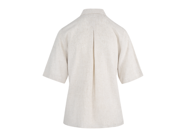 Liza SS Shirt Sand melange M Basic shortsleeve linen shirt 