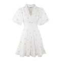 Makayla Dress Golden Haze M Embroidery poplin dress