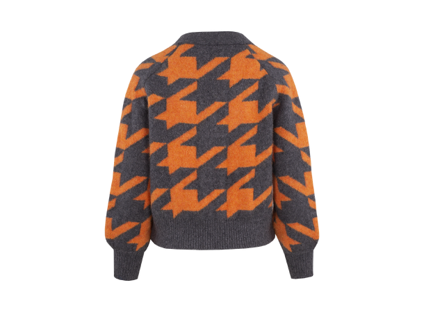 Mandy Cardigan Orange Flame S Houndstooth cardigan 