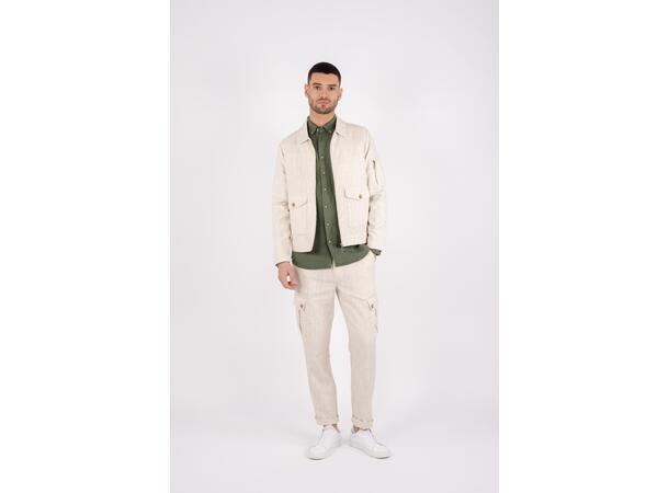 Marcelo Jacket Light Sand M Linen zip jacket 