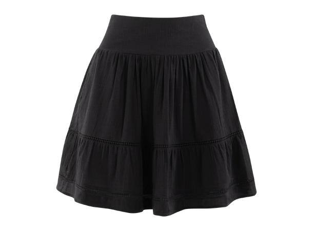 Mikela Skirt Black M Crinkle cotton mini skirt 