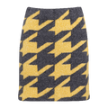 Riki Skirt Yolk Yellow XL Houndstooth knit skirt