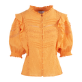 Sherry Blouse Persimmon Orange S SS blouse with lace trim