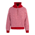 Tale Half-zip Red M Check pattern sweater