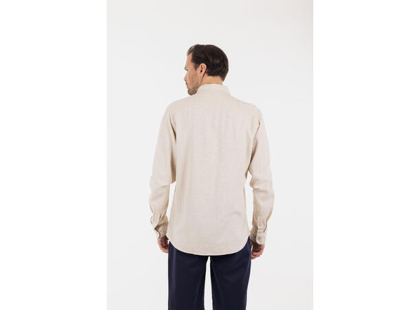 Thad Shirt Light Sand M Linen cotton LS shirt 