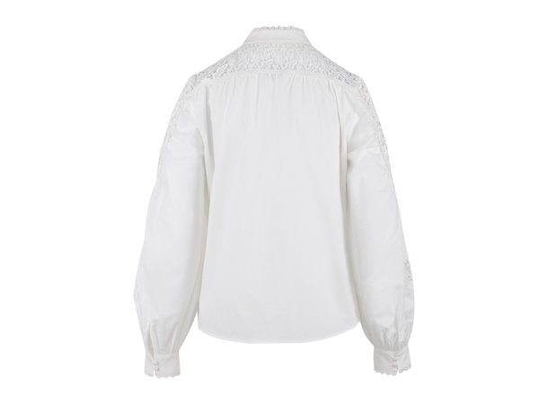 Arlene Blouse White S Poplin lace blouse 