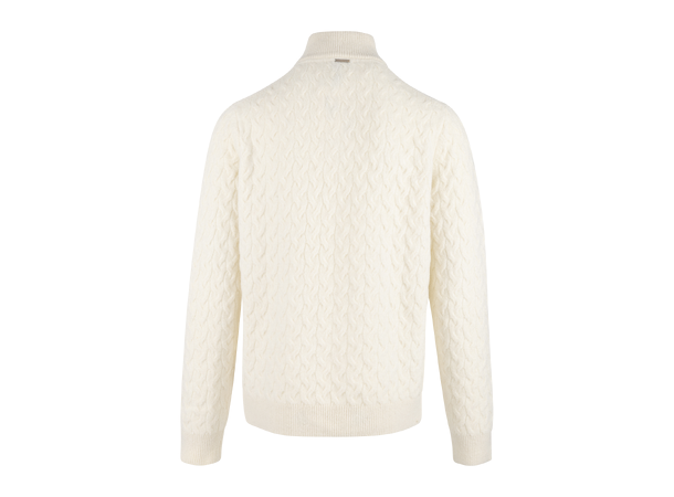 Aston Half-zip Cream XXL Cable knit sweater